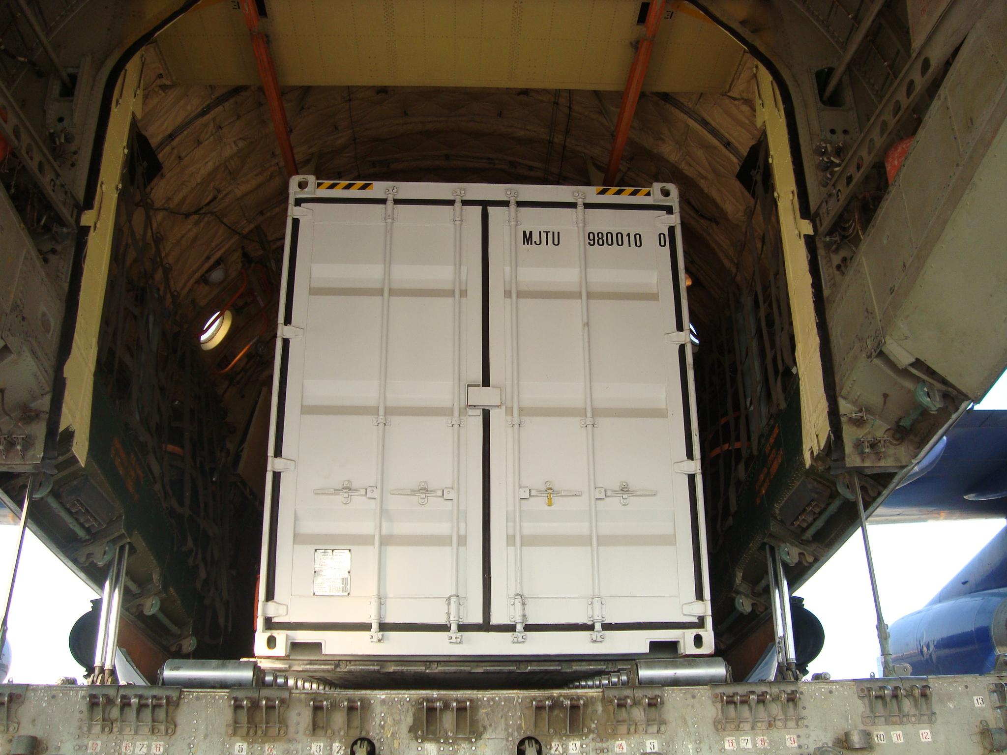 Container on aircraft